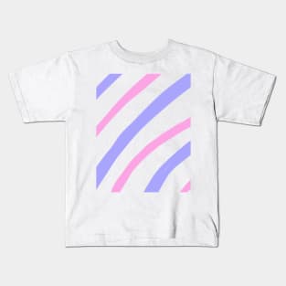 Pinkpurple stripes watercolor art Kids T-Shirt